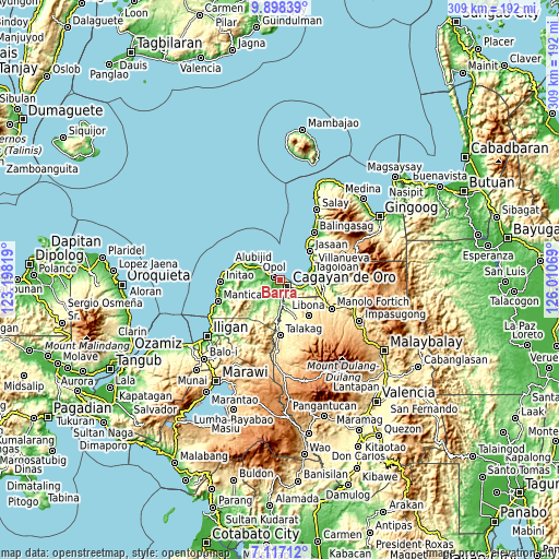 Topographic map of Barra