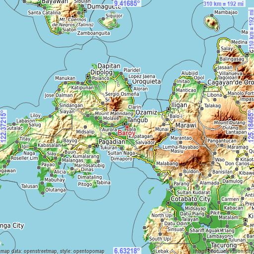 Topographic map of Baroy