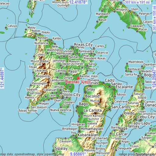 Topographic map of Barotac Viejo