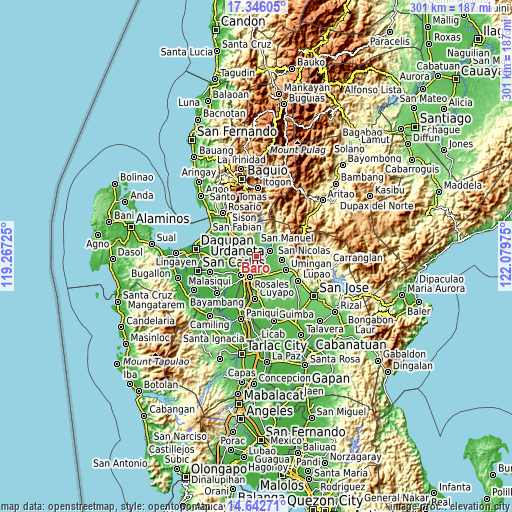 Topographic map of Baro