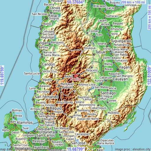 Topographic map of Barlig