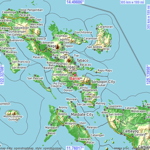 Topographic map of Bariw