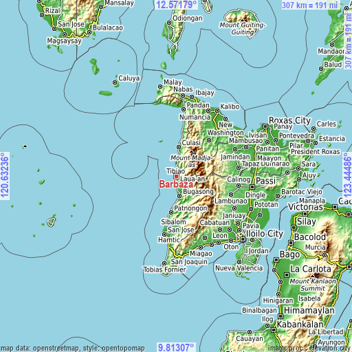 Topographic map of Barbaza