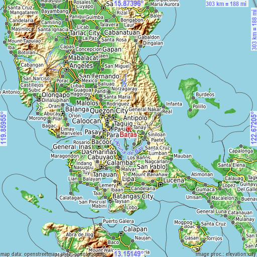 Topographic map of Baras