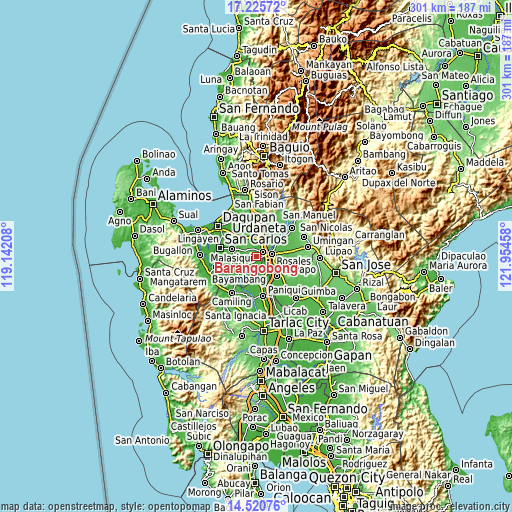 Topographic map of Barangobong