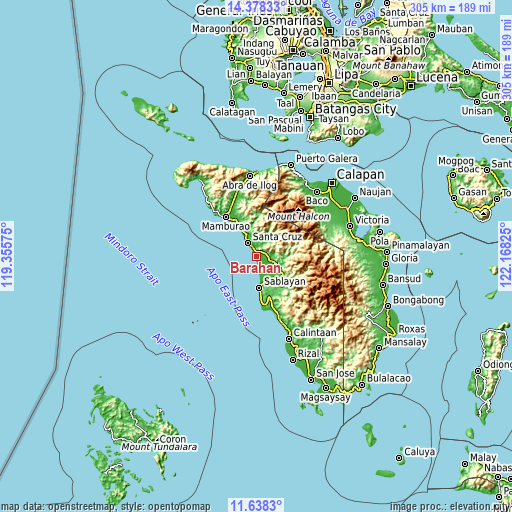 Topographic map of Barahan