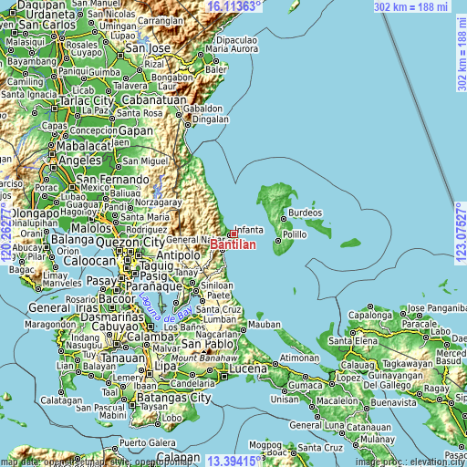 Topographic map of Bantilan