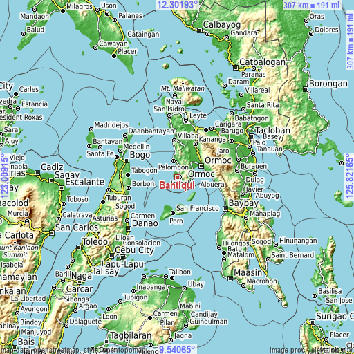 Topographic map of Bantiqui