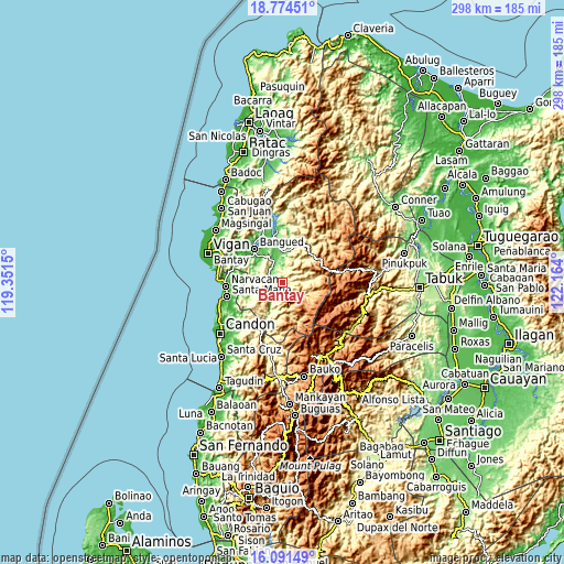 Topographic map of Bantay