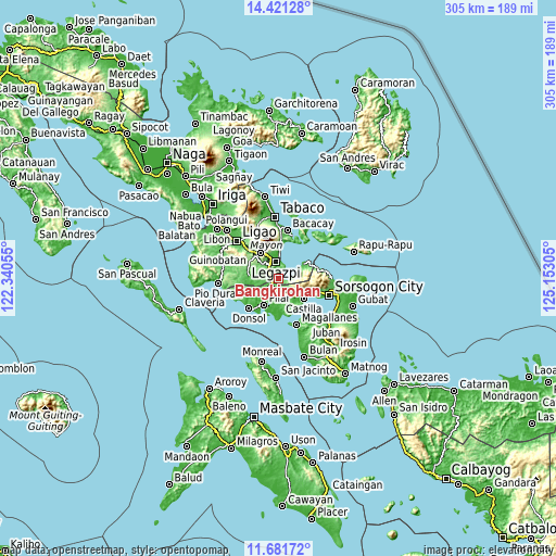 Topographic map of Bangkirohan