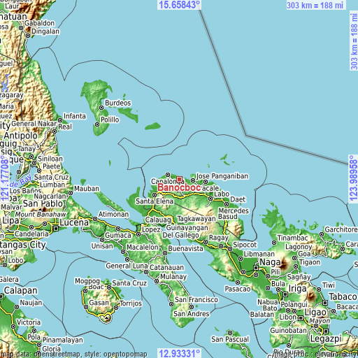 Topographic map of Banocboc