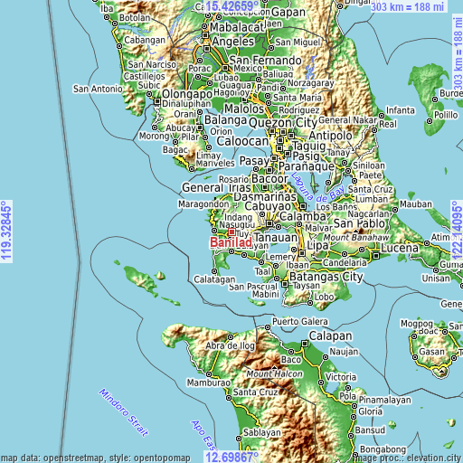 Topographic map of Banilad