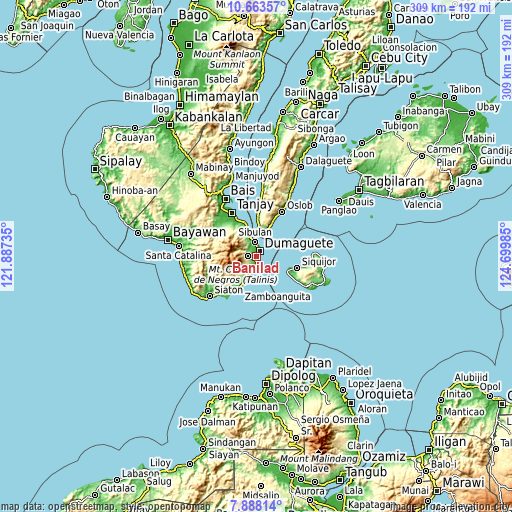 Topographic map of Banilad