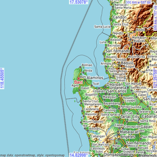 Topographic map of Bani