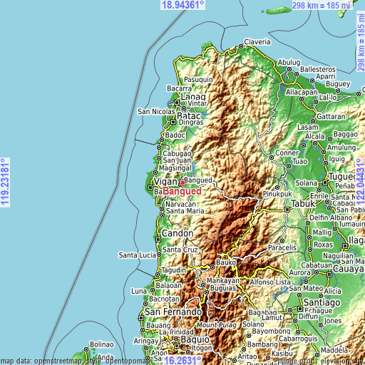 Topographic map of Bangued