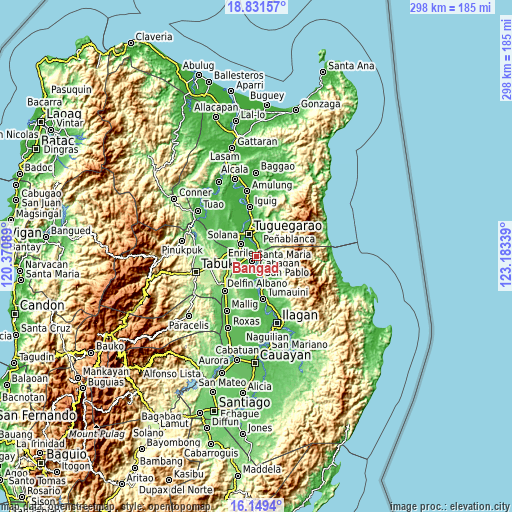 Topographic map of Bangad