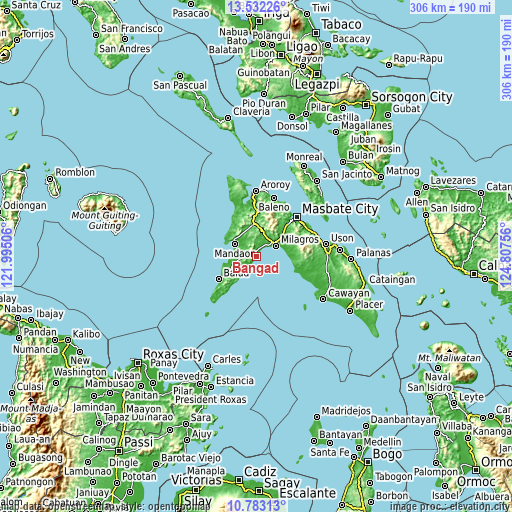 Topographic map of Bangad