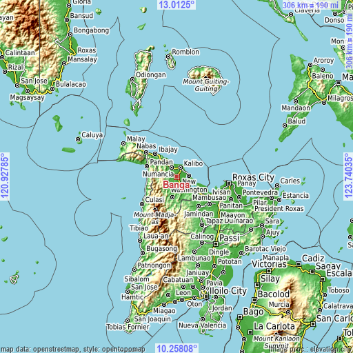 Topographic map of Bañga