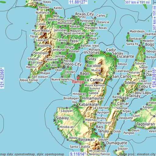 Topographic map of Banga