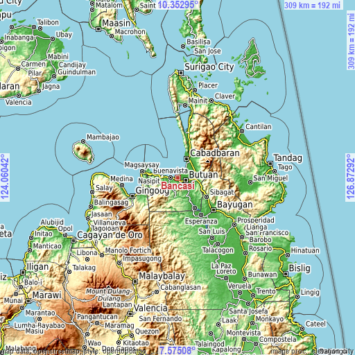 Topographic map of Bancasi