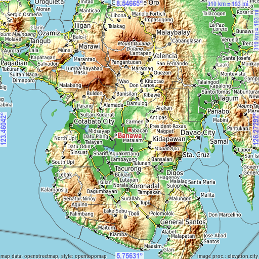 Topographic map of Banawa