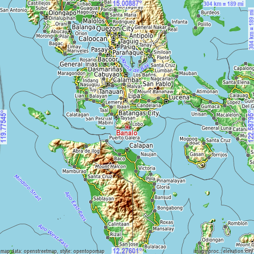 Topographic map of Banalo