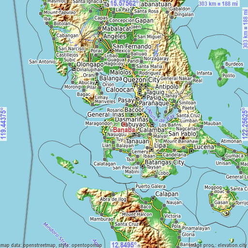 Topographic map of Banaba