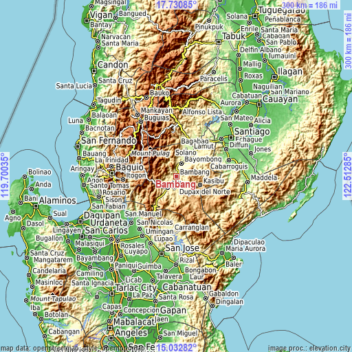 Topographic map of Bambang