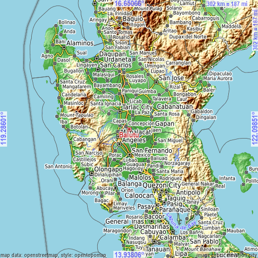 Topographic map of Balutu