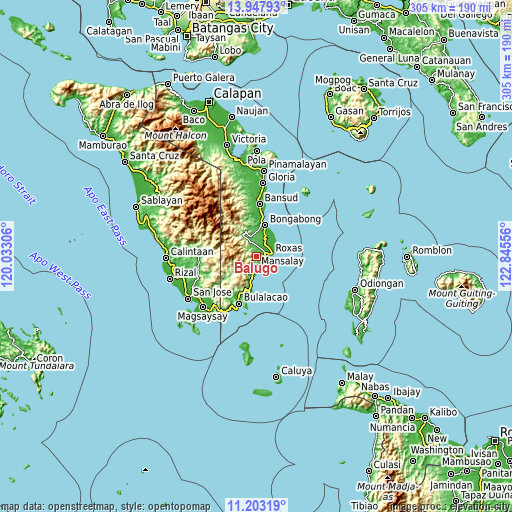 Topographic map of Balugo