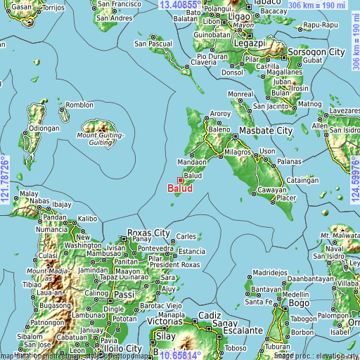 Topographic map of Balud