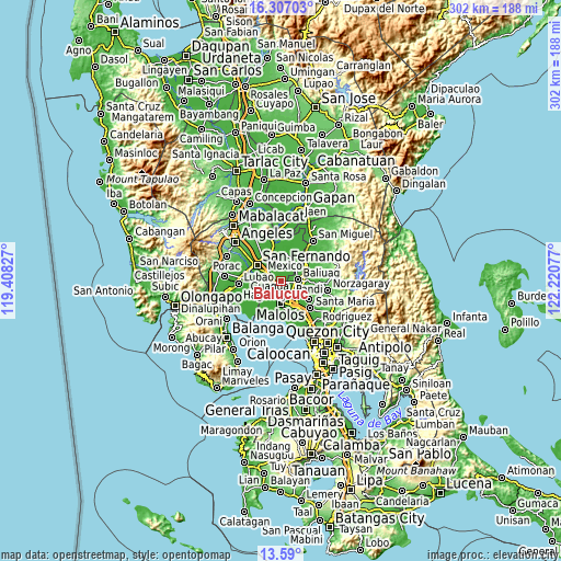 Topographic map of Balucuc