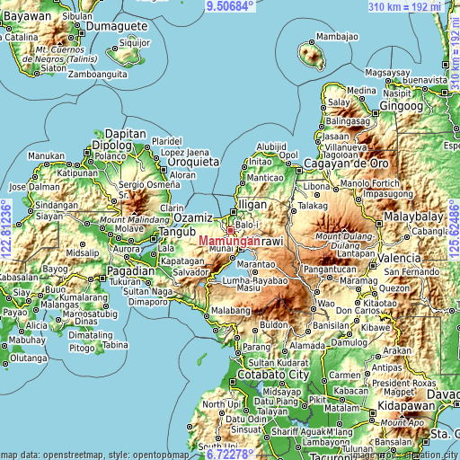 Topographic map of Mamungan