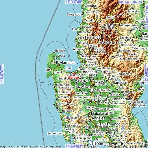 Topographic map of Balogo