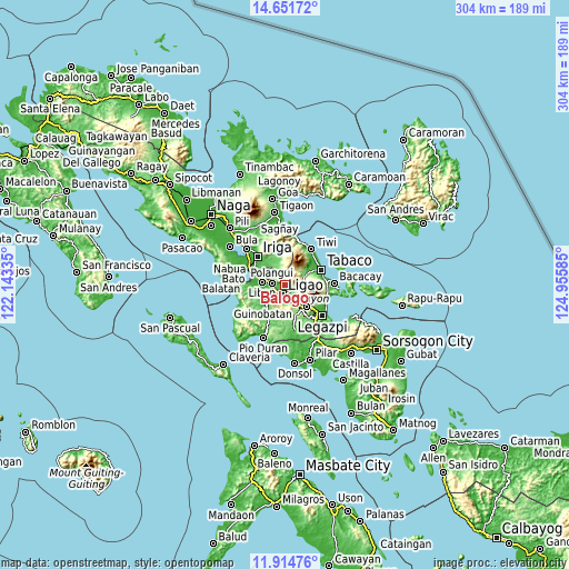 Topographic map of Balogo