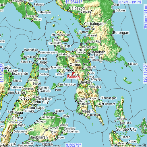 Topographic map of Balogo