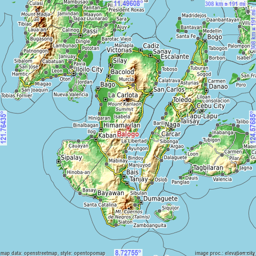 Topographic map of Balogo