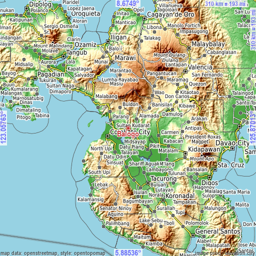 Topographic map of Balogo