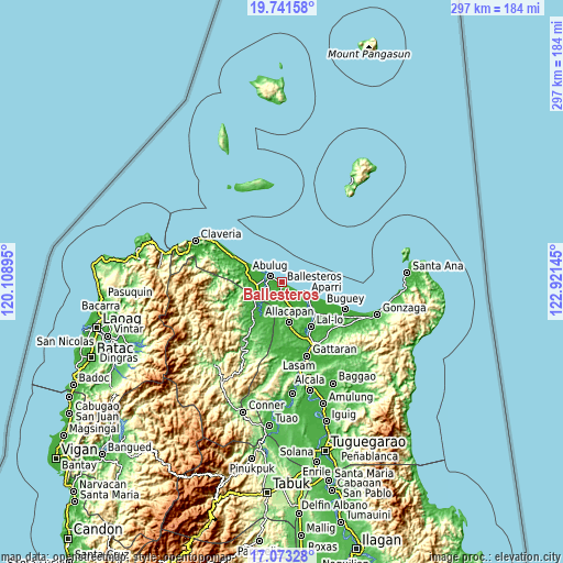 Topographic map of Ballesteros