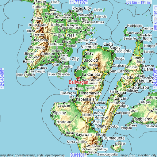 Topographic map of Baliwagan