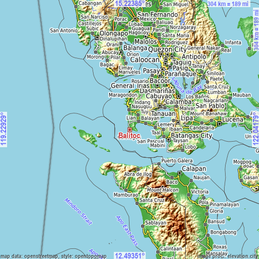 Topographic map of Balitoc