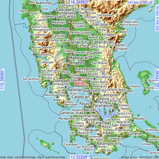 Topographic map of Balite