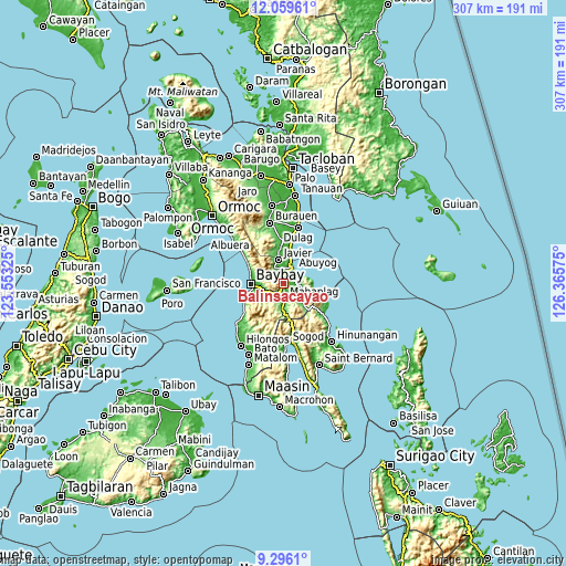 Topographic map of Balinsacayao