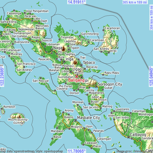 Topographic map of Baligang