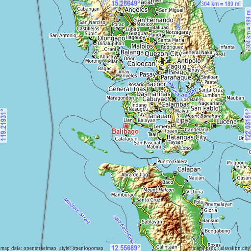 Topographic map of Balibago