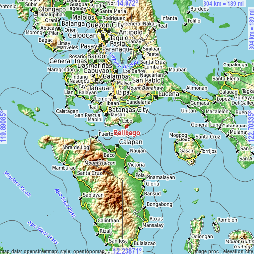 Topographic map of Balibago