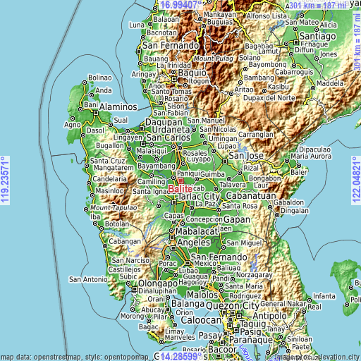 Topographic map of Balite