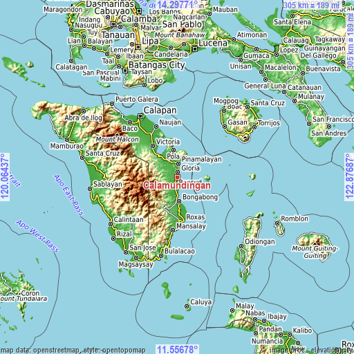 Topographic map of Calamundingan