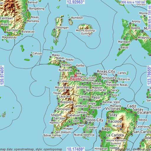 Topographic map of Balete