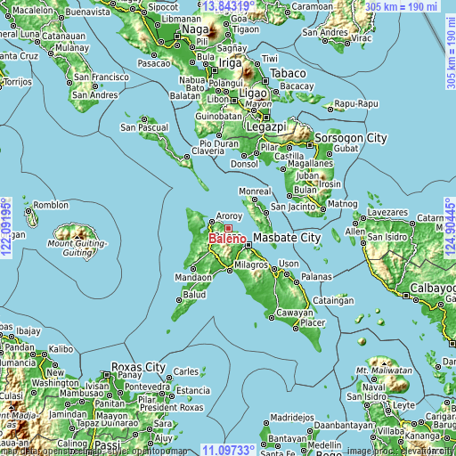 Topographic map of Baleno